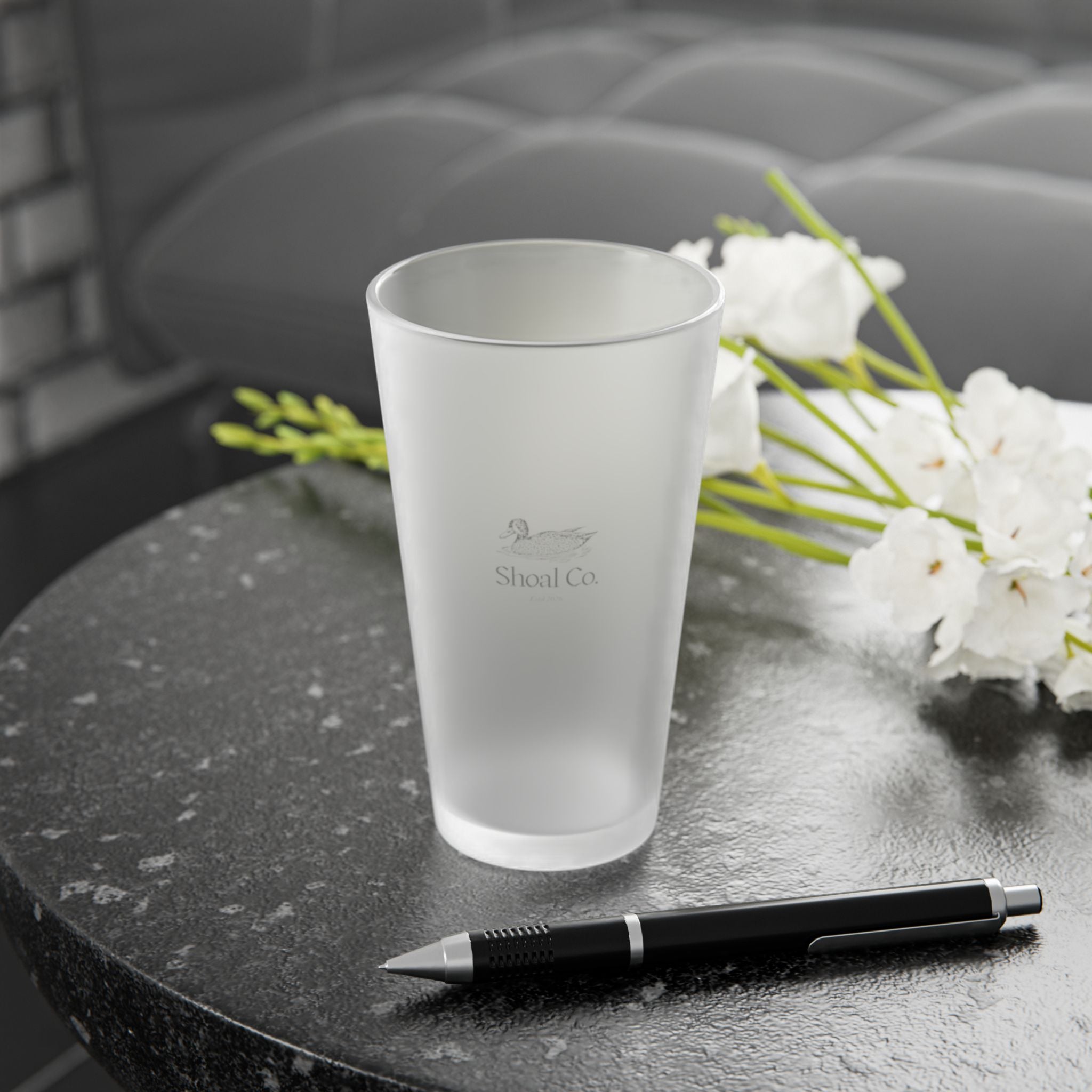 Frosted Shoal Co. Glass cup