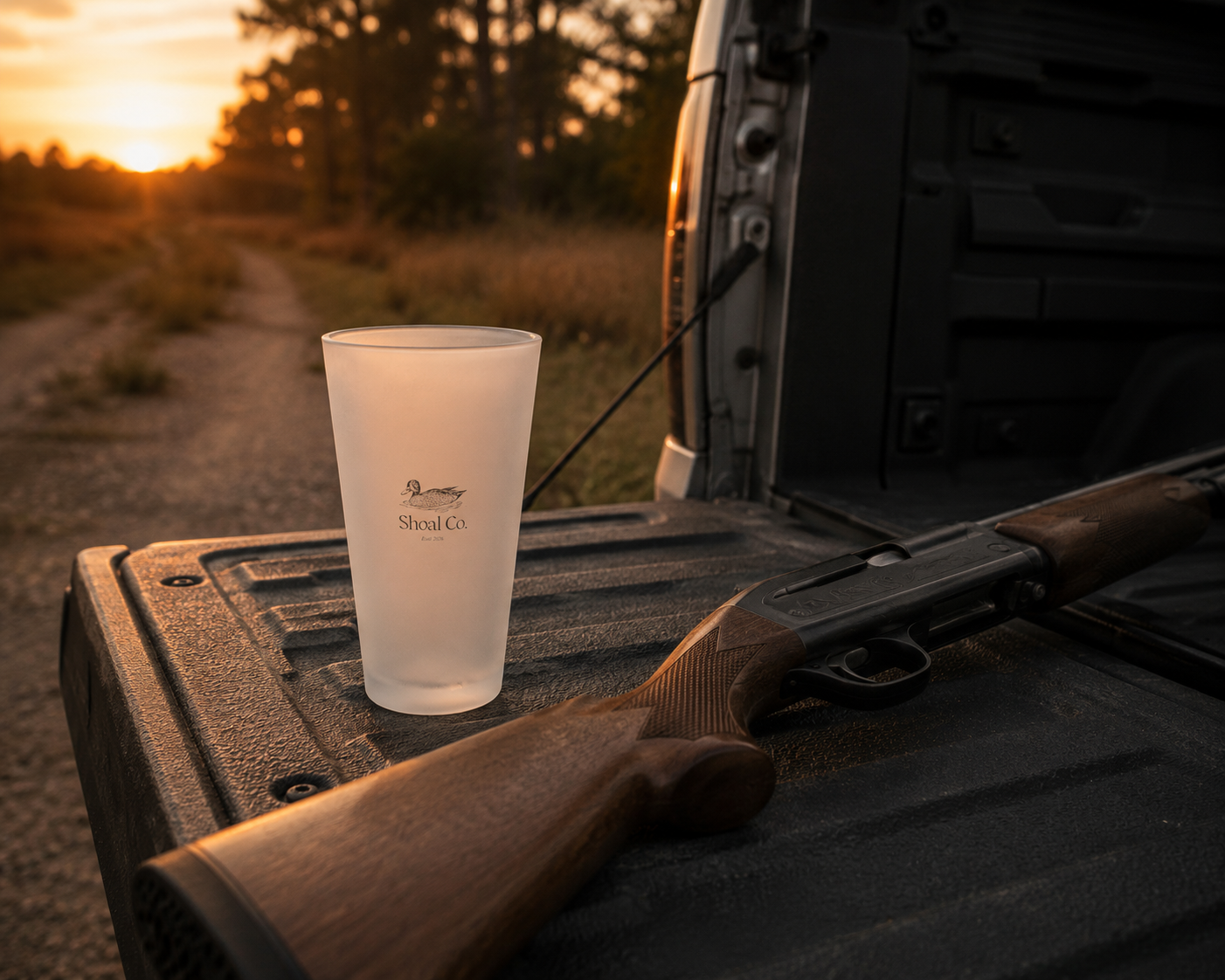 Frosted Shoal Co. Glass cup